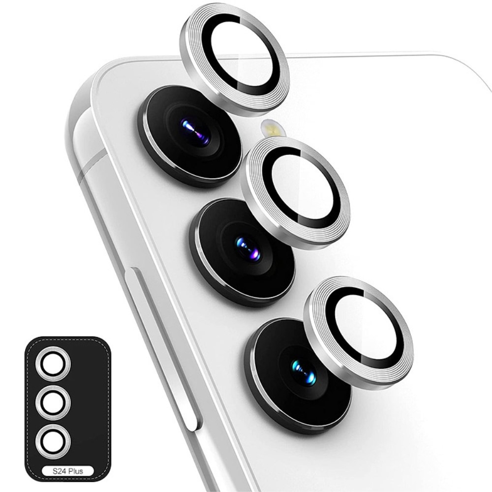 ENK sklo čočky fotoaparátu na Samsung Galaxy S24+ (samostatná skla) - stříbrné
