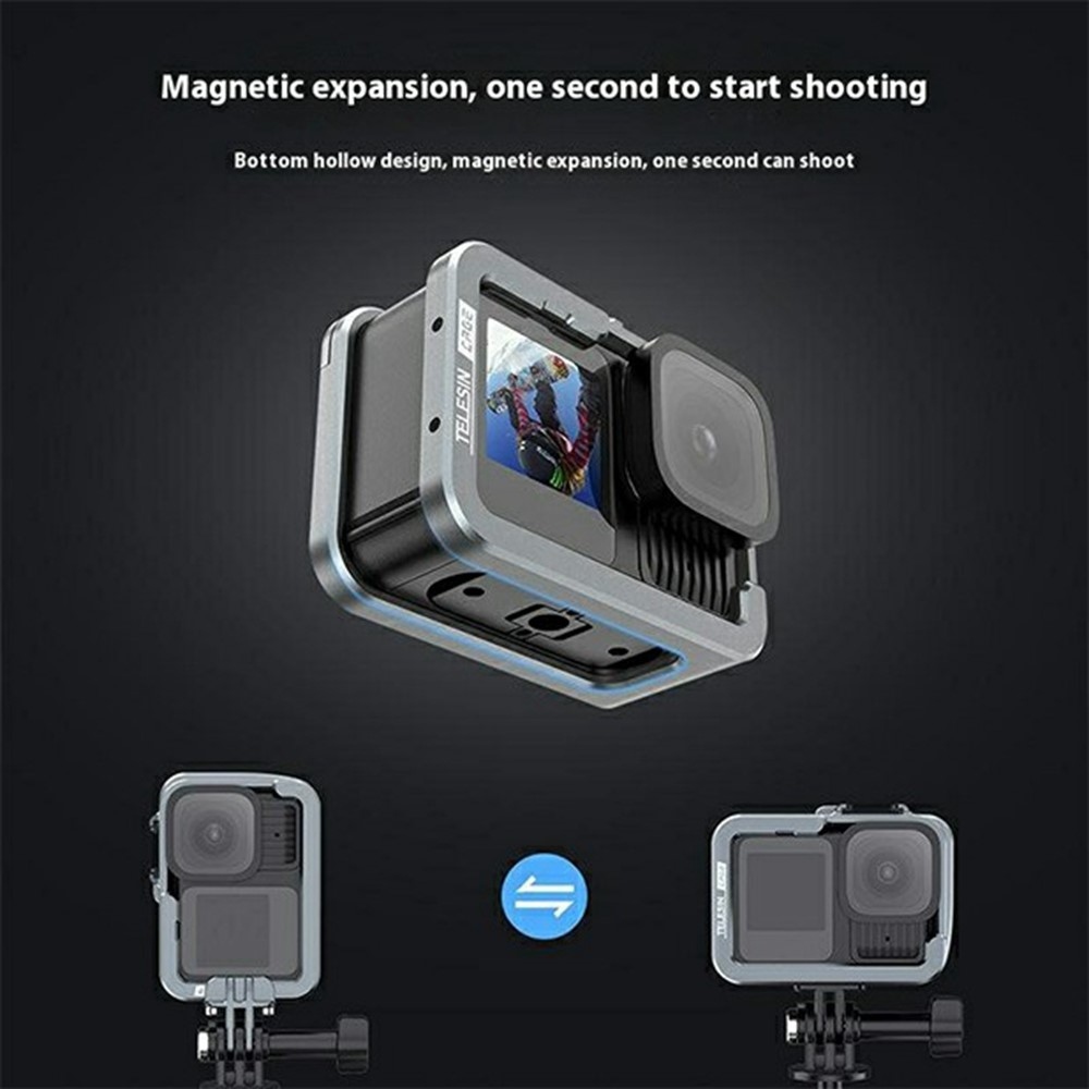 TELESIN kovová ochranná klec pro GoPro Hero 13/12/11 s vertikální montáží