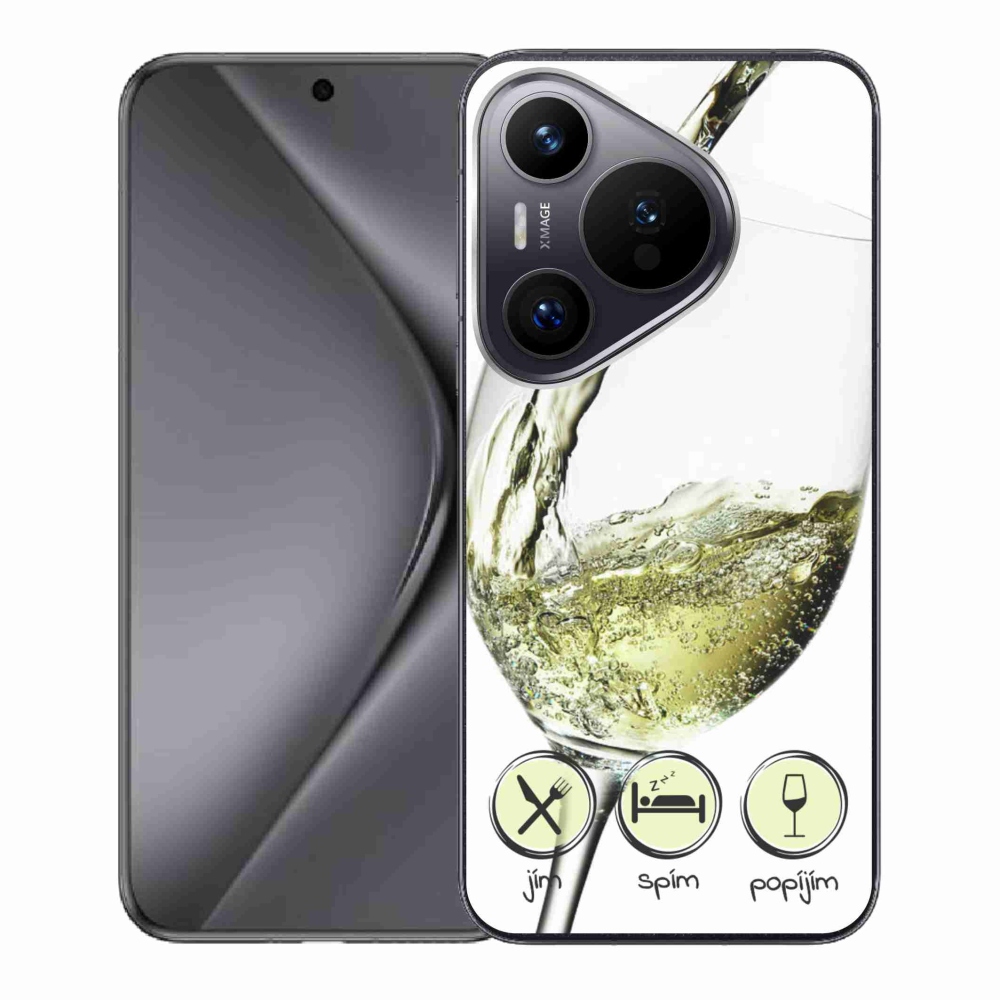 Gelový obal mmCase na Huawei Pura 70 - sklenička vína bílé