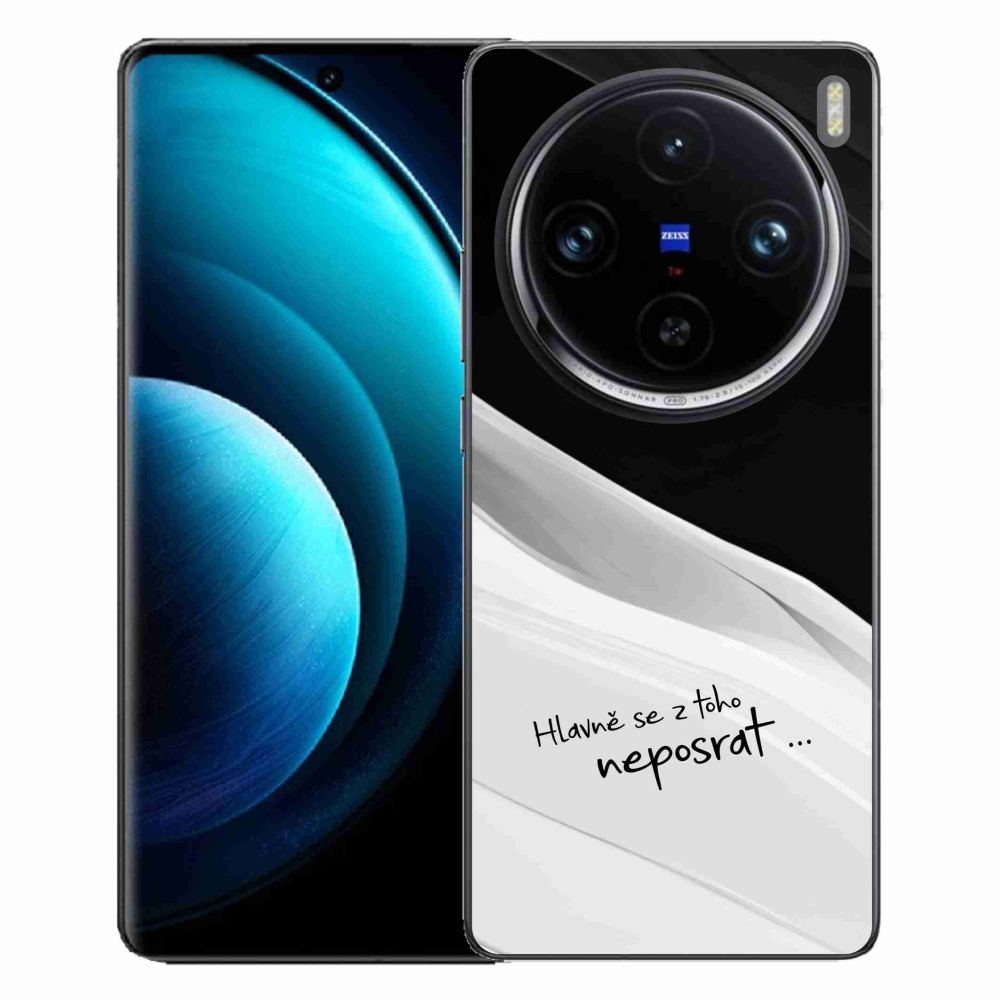 Gelový kryt mmCase na Vivo X100 Pro 5G - vtipný text 13 bíločerné pozadí
