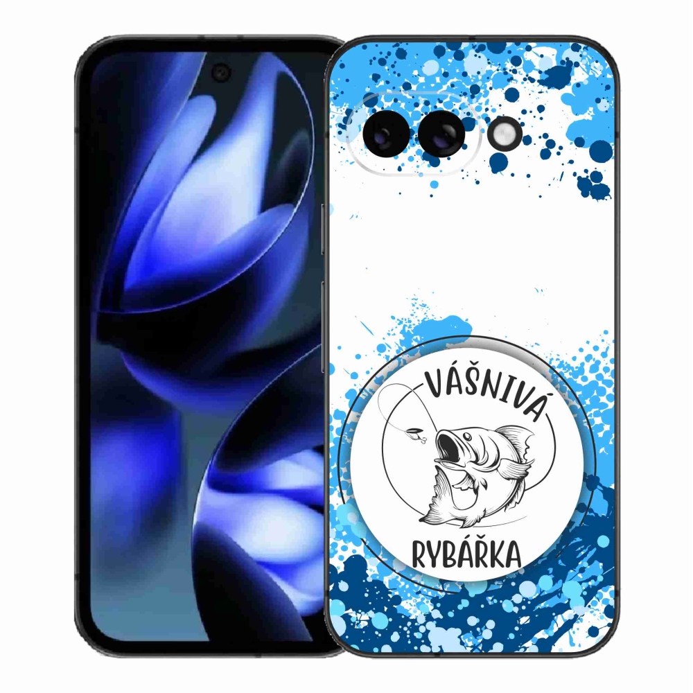 Gelový kryt mmCase na Google Pixel 9a - vášnivá rybářka bílé pozadí
