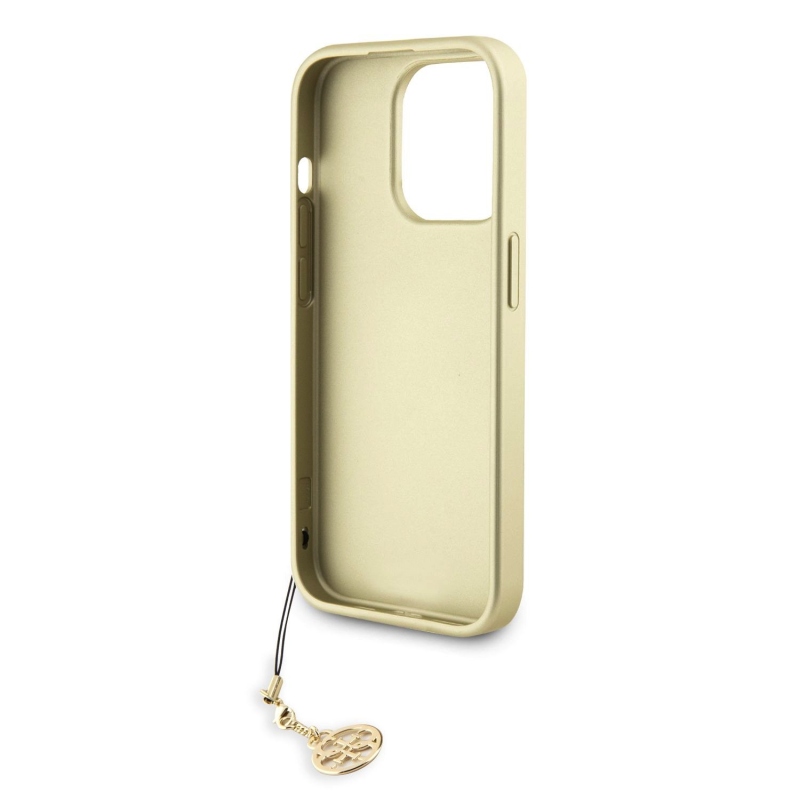 Guess 4G Charm Zadní Kryt pro iPhone 15 Pro Brown