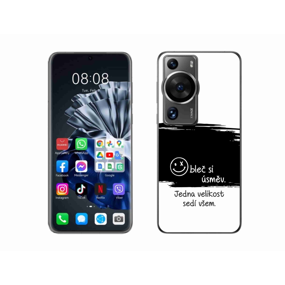 Gelový kryt mmCase na Huawei P60 Pro - vtipný text 8 černobílé pozadí