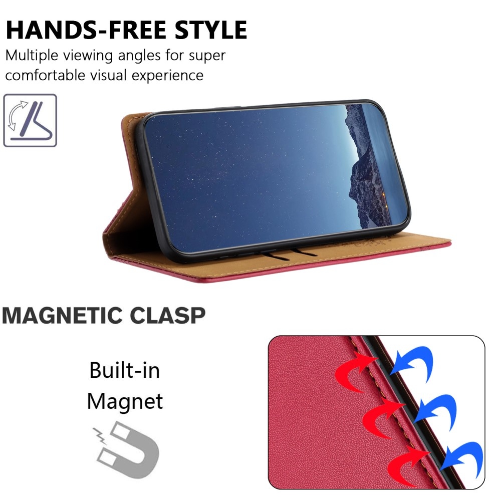 L-Shaped knížkové pouzdro na Honor 400 Lite - červené