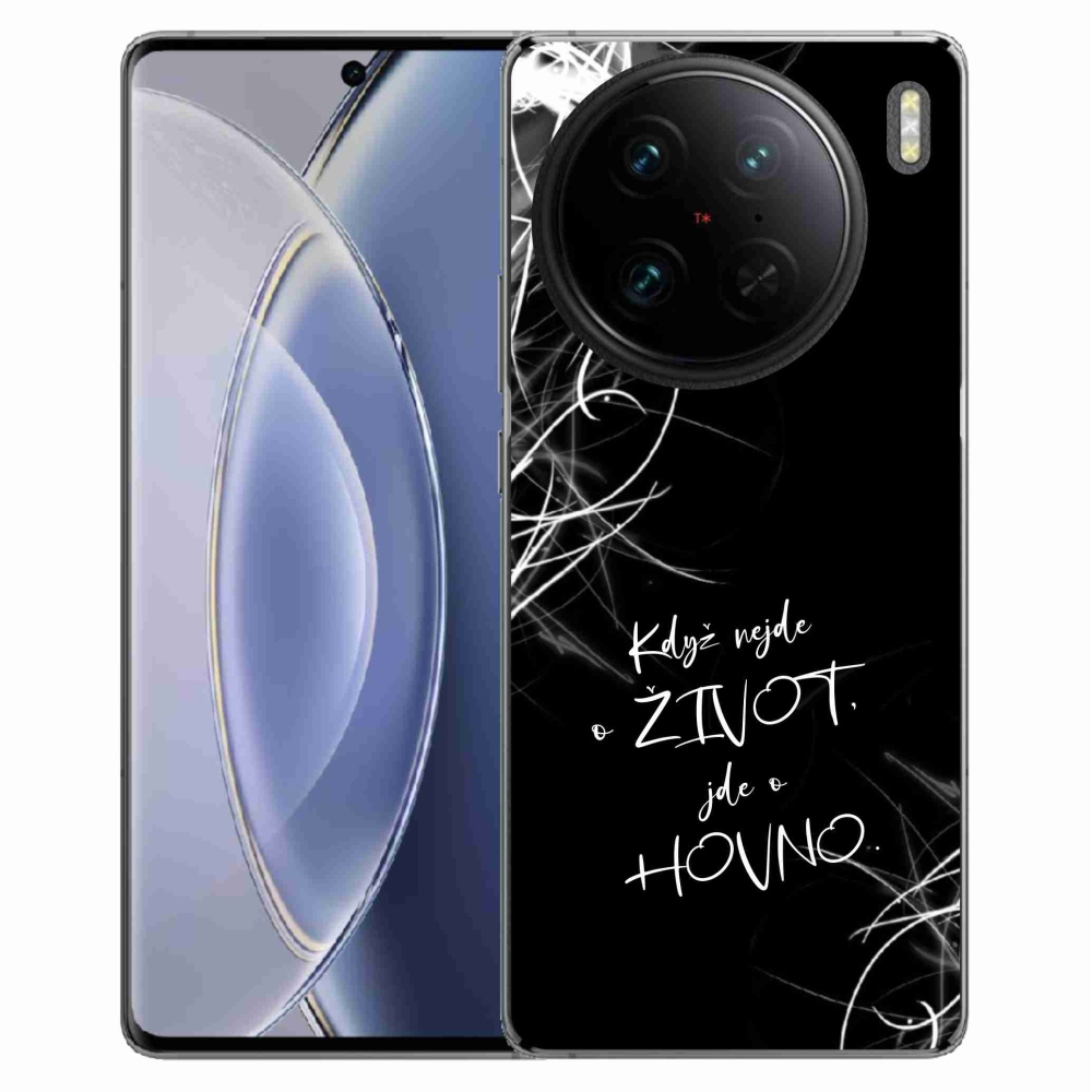 Gelový kryt mmCase na Vivo X90 Pro - vtipný text 16 černé pozadí