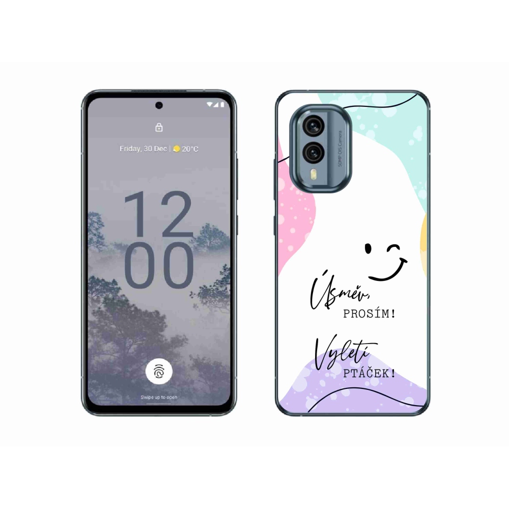 Gelový kryt mmCase na Nokia X30 5G - vtipný text 4 bílé pozadí