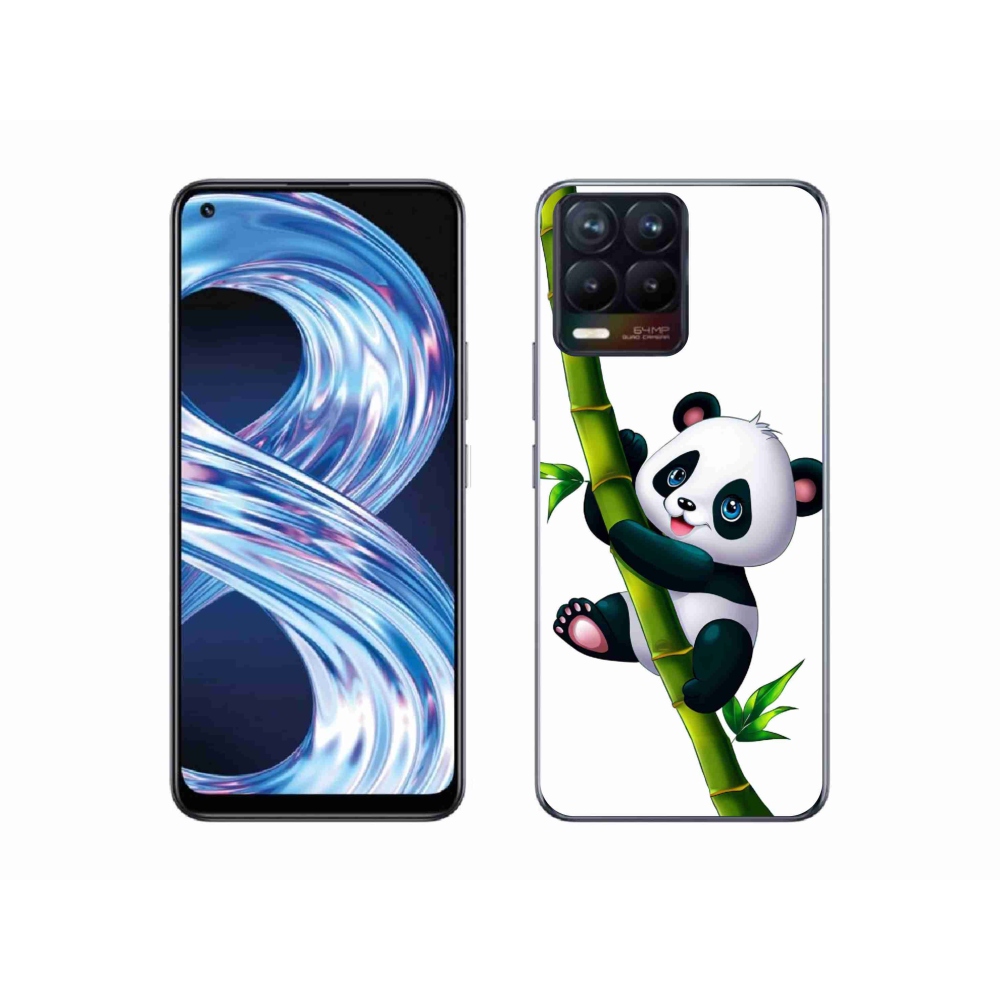 Gelový kryt mmCase na Realme 8 Pro - panda na bambusu