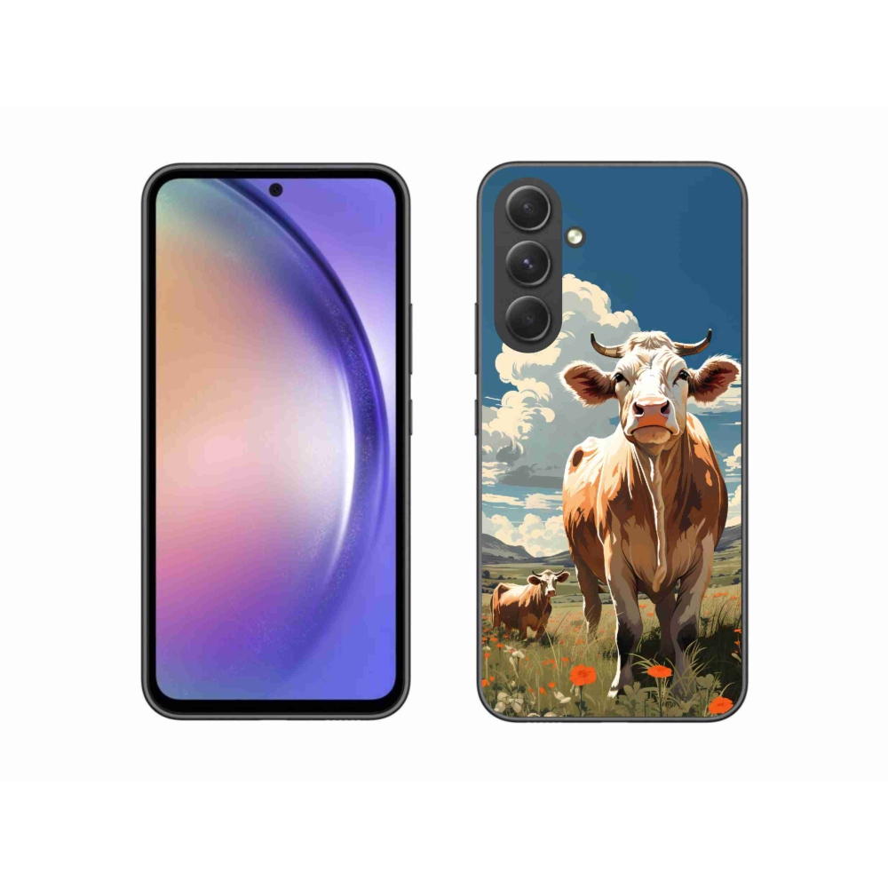 Gelový kryt mmCase na Samsung Galaxy A54 5G - krávy na louce