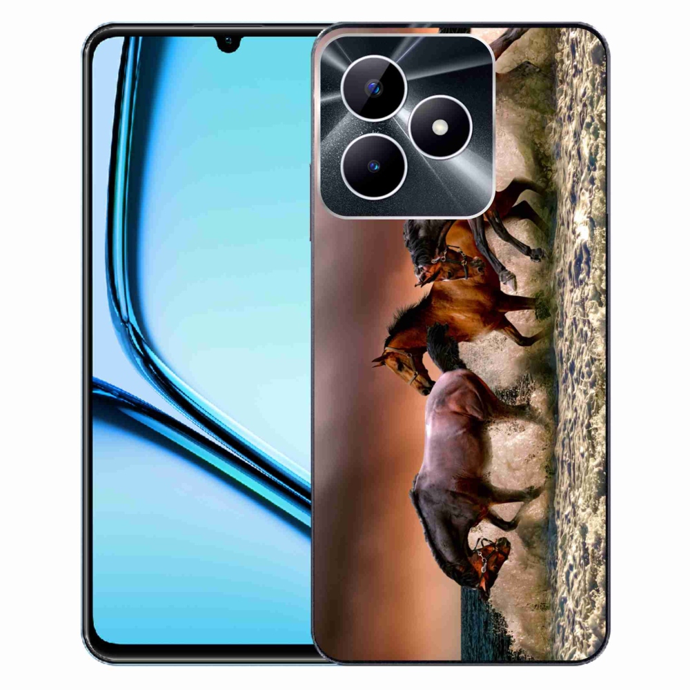Gelový obal mmCase na Realme Note 50 - koně 1