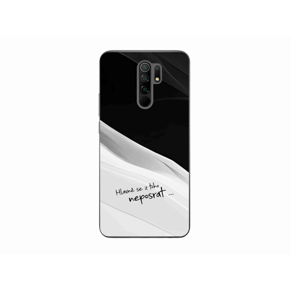 Gelový kryt mmCase na Xiaomi Redmi 9 - vtipný text 13 bíločerné pozadí