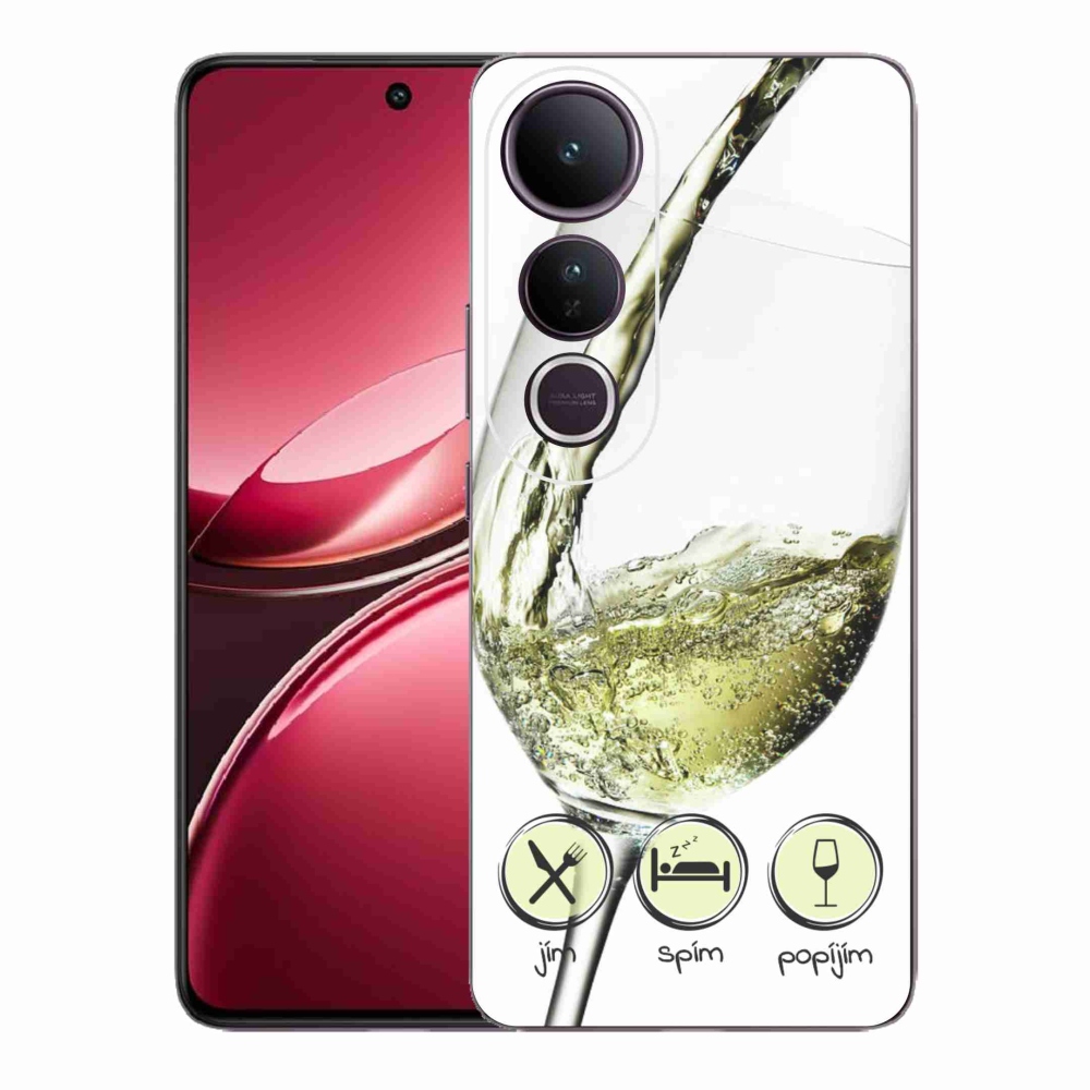 Gelový kryt mmCase na Vivo V50 Lite 4G/5G - sklenička vína bílé