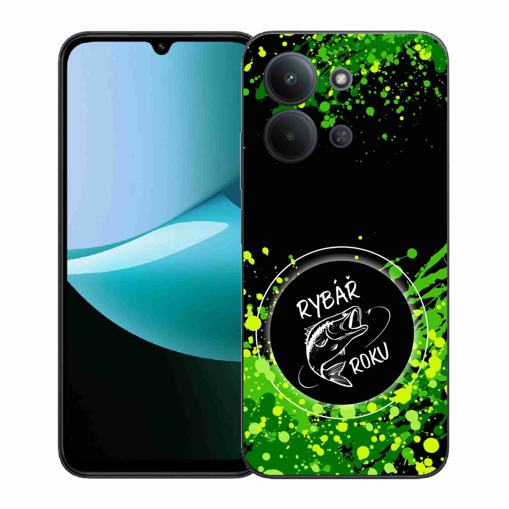 Gelový kryt mmCase na Xiaomi Redmi 15C 4G (171mm)/Poco C85 4G (171mm) - rybář roku černé pozadí