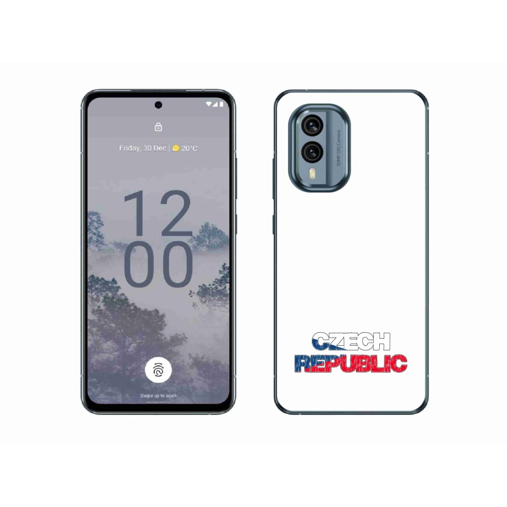 Gelový kryt mmCase na Nokia X30 5G - Czech Republic bílé pozadí