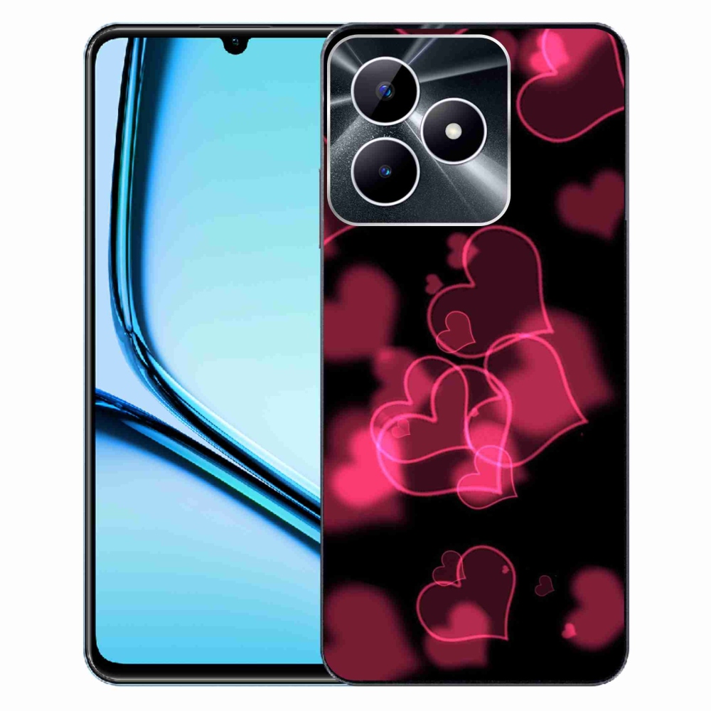 Gelový kryt mmCase na Realme Note 50 - červená srdíčka