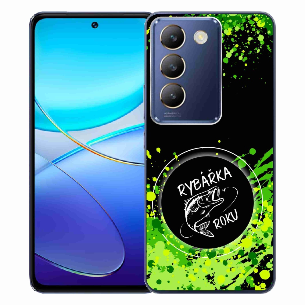 Gelový kryt mmCase na Vivo V40 SE 4G/5G - rybářka roku černé pozadí