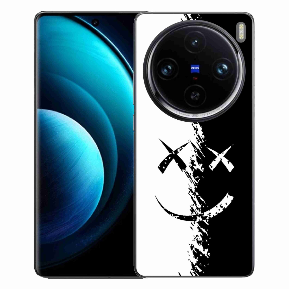 Gelový kryt mmCase na Vivo X100 Pro 5G - černobílý smajlík