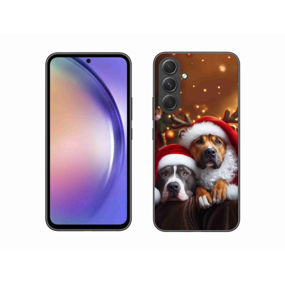 Gelový kryt mmCase na Samsung Galaxy A54 5G - vánoční psi