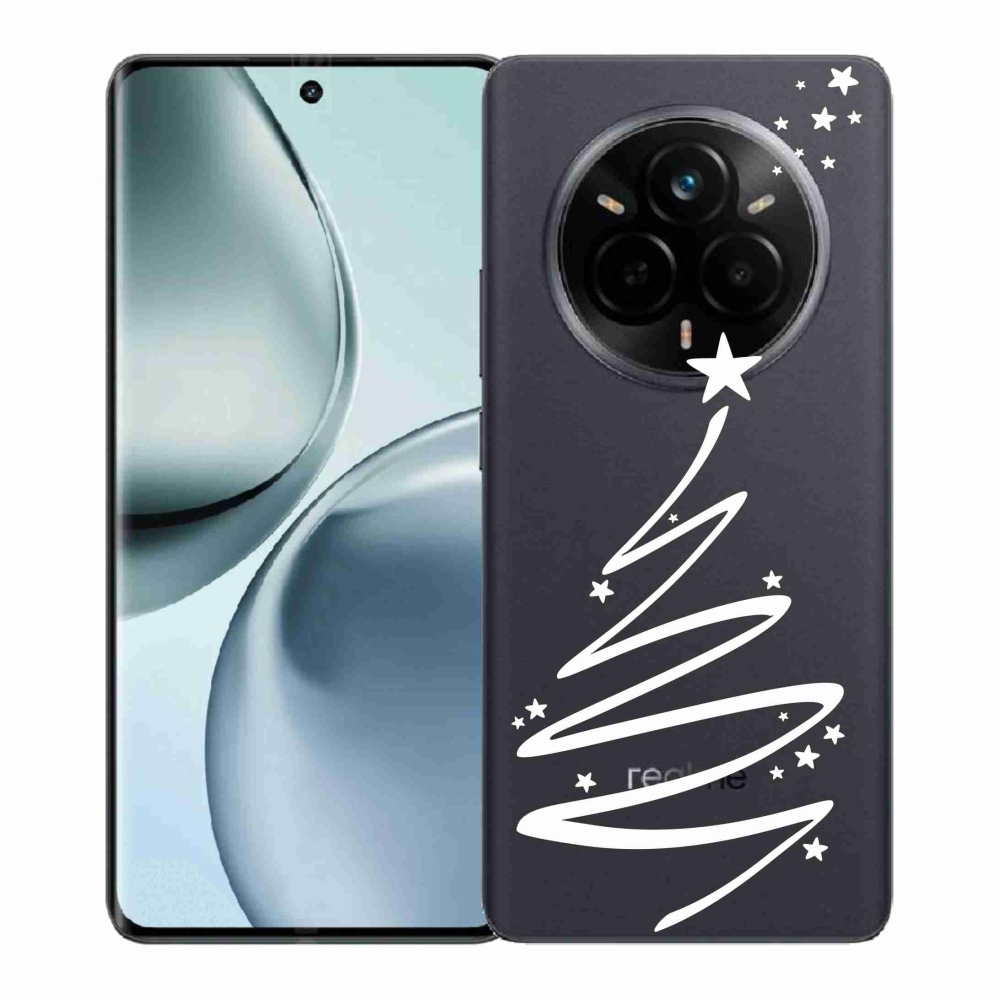 Gelový kryt mmCase na Realme 14 Pro+ 5G - bílý stromeček na průhledném pozadí