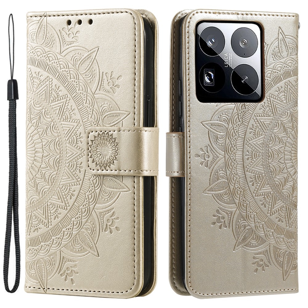 Mandala knížkové pouzdro na Xiaomi 15 Pro - zlaté