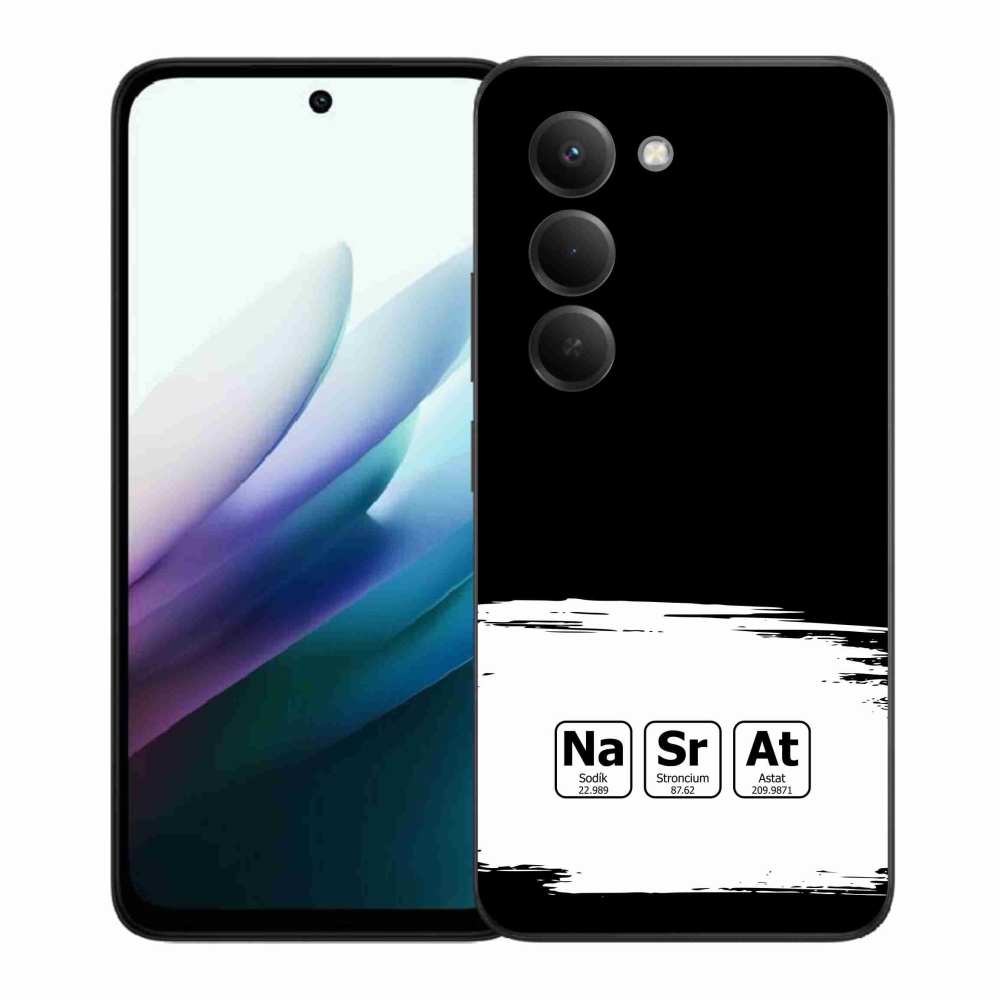 Gelový kryt mmCase na Xiaomi Redmi 15 4G/5G (171mm) - chemické prvky bíločerné pozadí