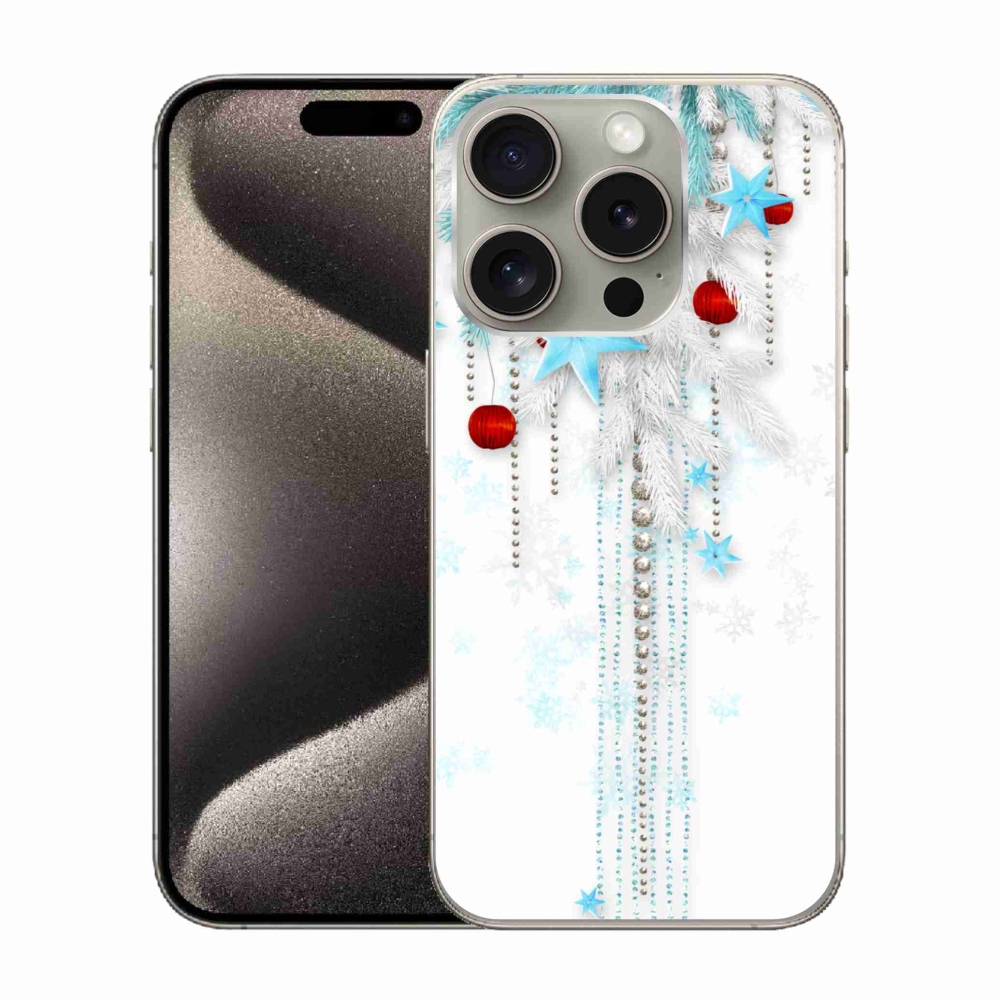 Gelový kryt mmCase na iPhone 15 Pro - vánoční ozdoby