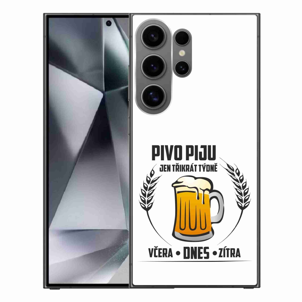 Gelový kryt mmCase na Samsung Galaxy S24 Ultra - pivní motiv bílé pozadí