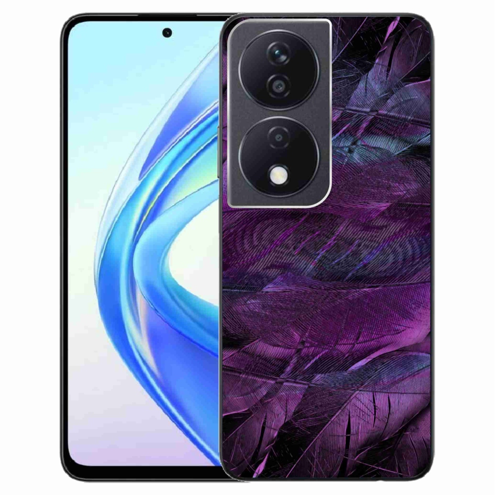 Gelový kryt mmCase na Honor X7b/Honor 90 Smart - fialová pírka