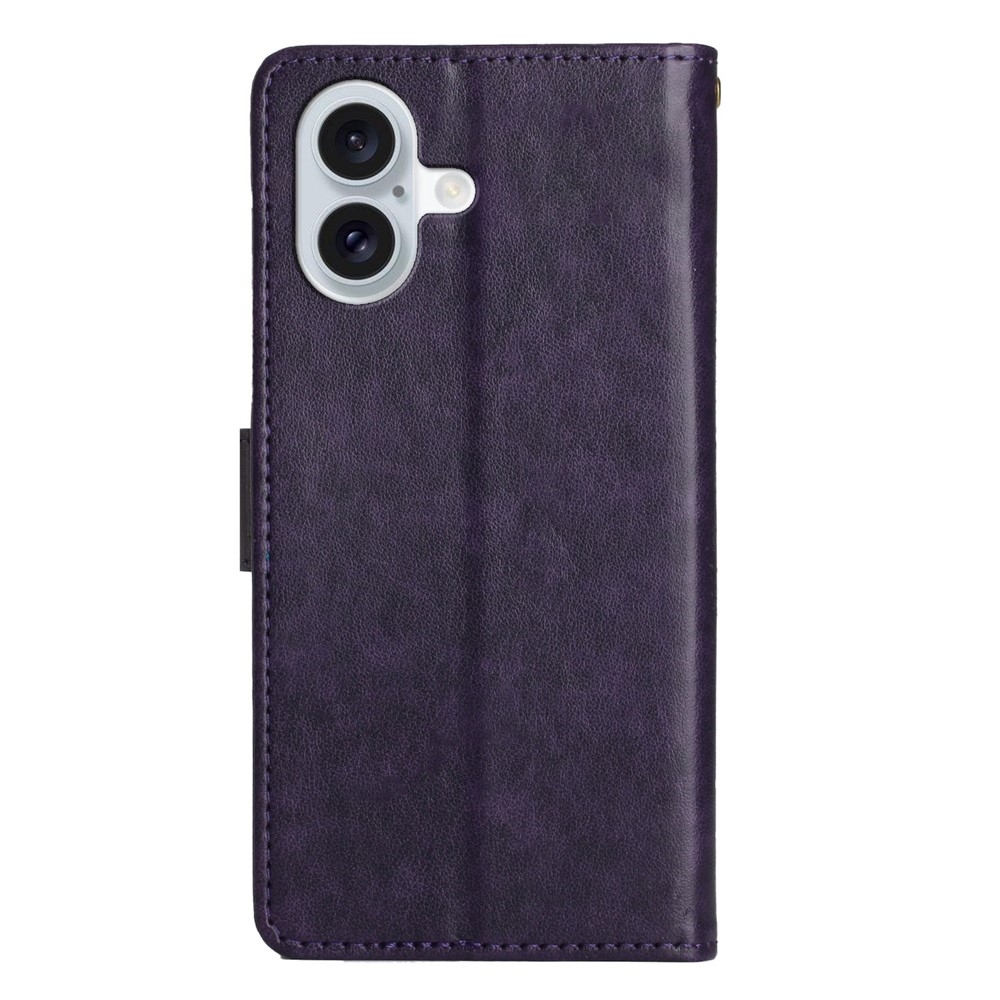 Flowers knížkové pouzdro na iPhone 17 - tmavěfialové