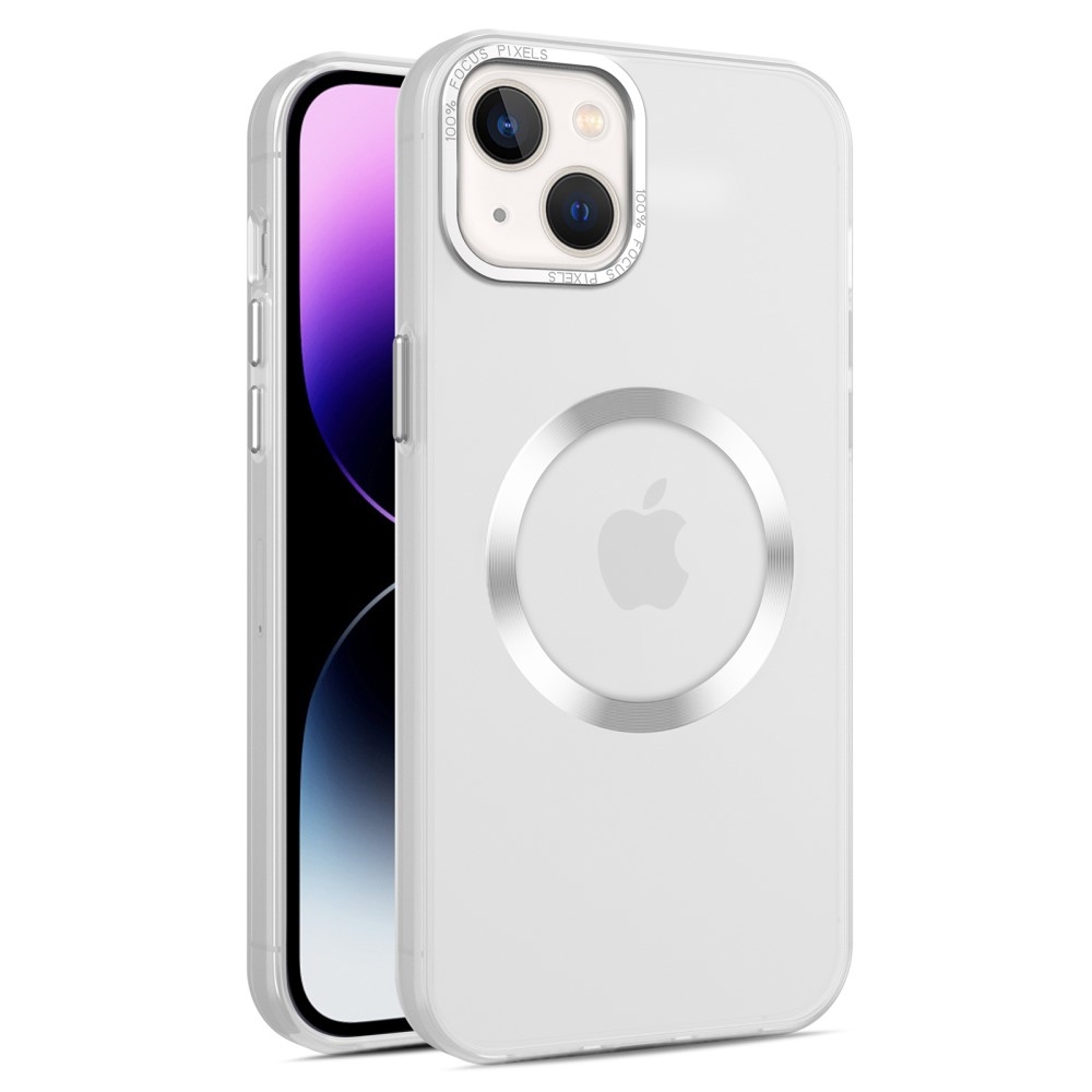 Rubber gelový obal s podporou MagSafe na iPhone 15 - bílý