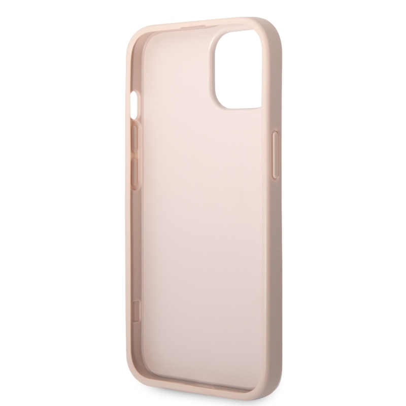 Guess PU 4G Metal Logo Zadní Kryt pro iPhone 15 Pink