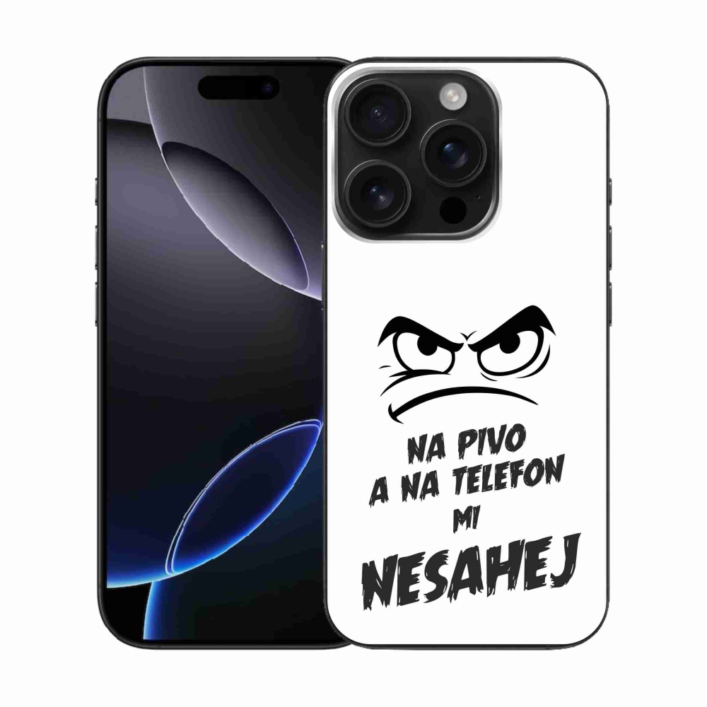 Gelový kryt mmCase na iPhone 16 Pro - pivní motiv 2 bílé pozadí