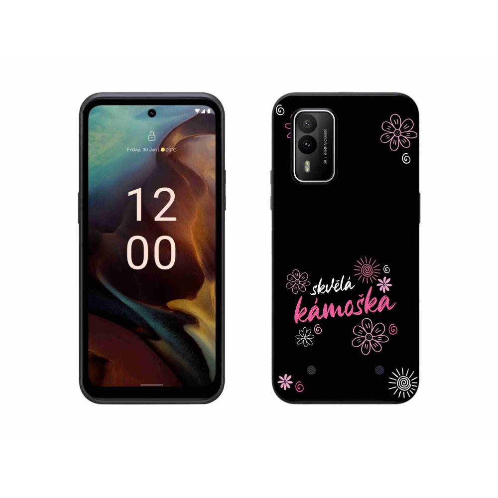 Gelový kryt mmCase na Nokia XR21 - skvělá kámoška černé pozadí
