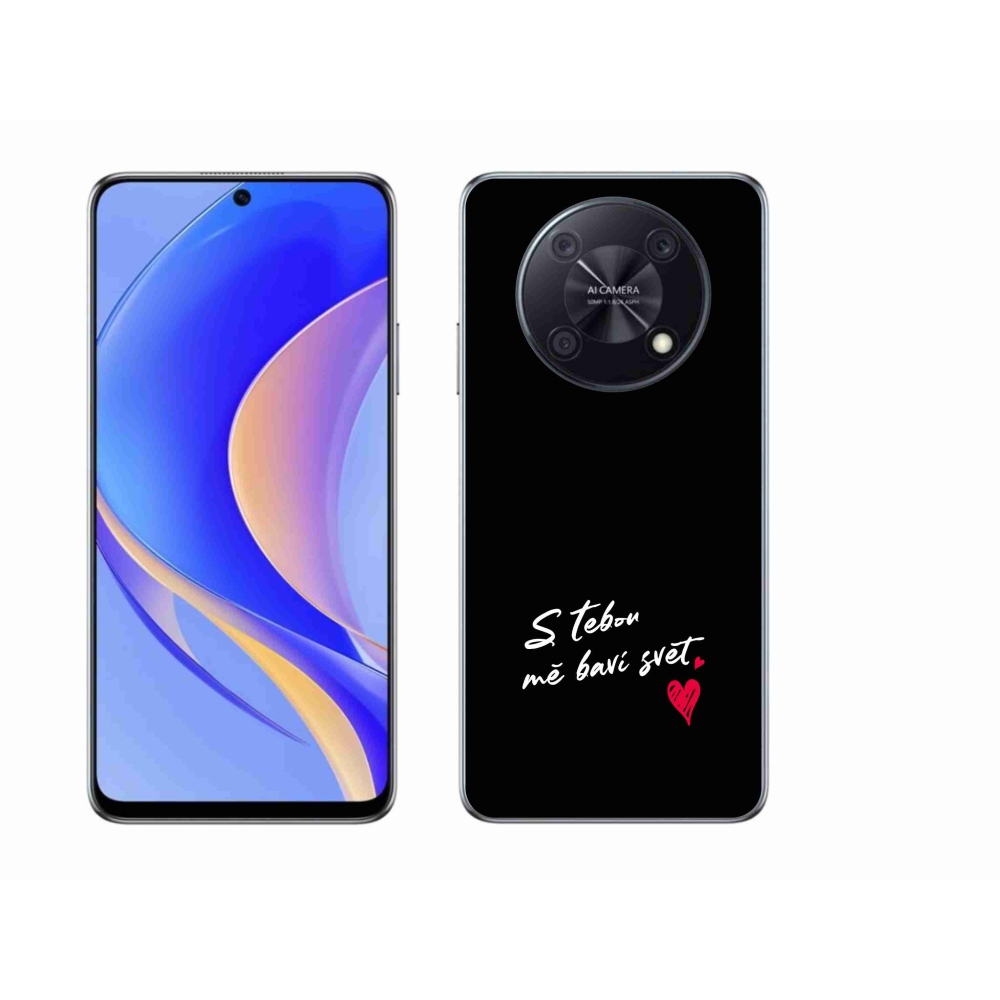 Gelový kryt mmCase na Huawei Nova Y90 - zamilovaný text 1 černé pozadí