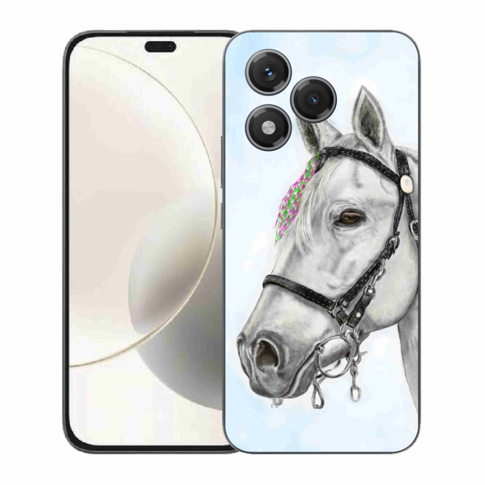 Gelový kryt mmCase na Honor 400 Lite - bílý kůň 1