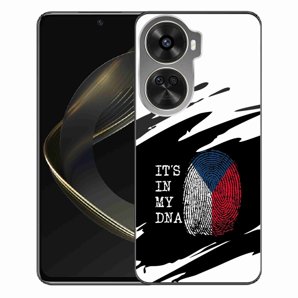 Gelový kryt mmCase na Huawei Nova 12 SE - vlajka otisk prstu černobílé pozadí