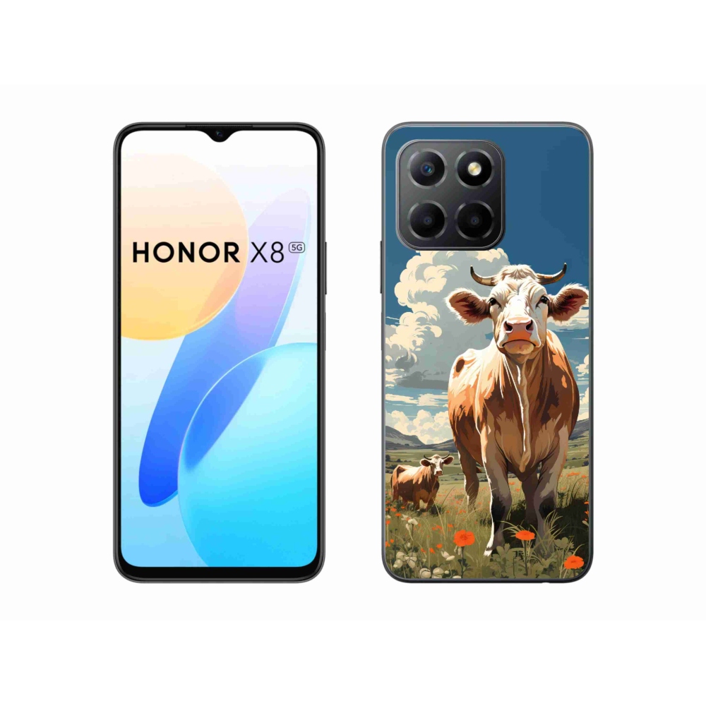 Gelový kryt mmCase na Honor X8 5G - krávy na louce