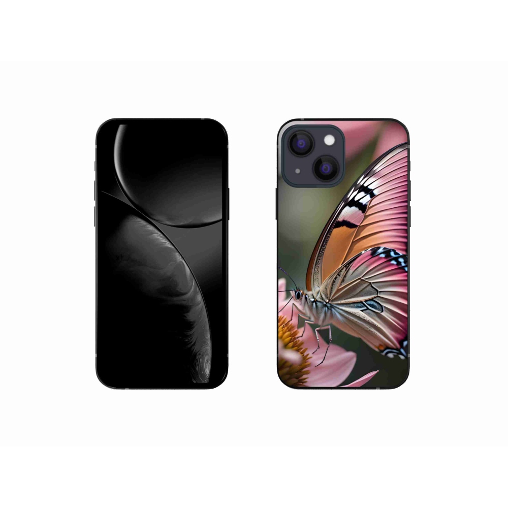 Gelový kryt mmCase na iPhone 13 mini - barevný motýl