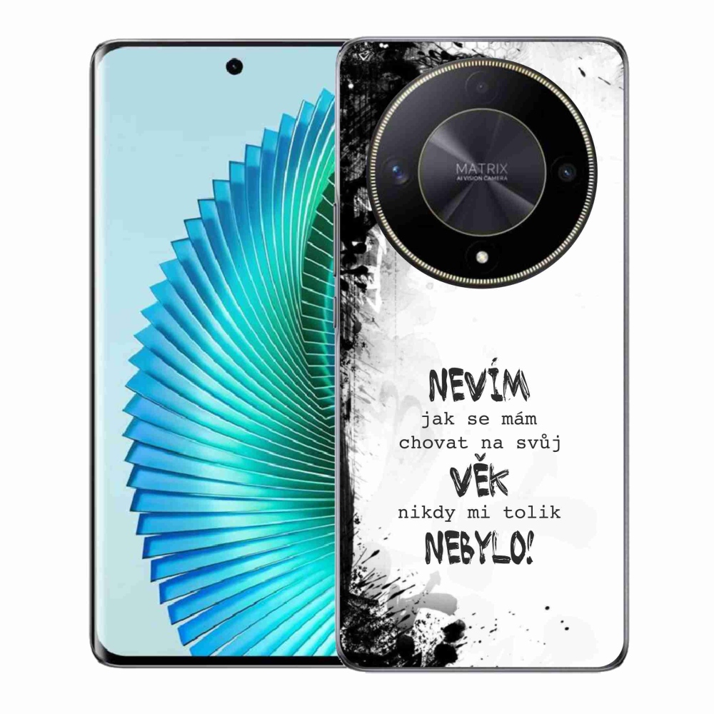 Gelový kryt mmCase na Honor Magic 6 Lite 5G - vtipný text 14 bílé pozadí