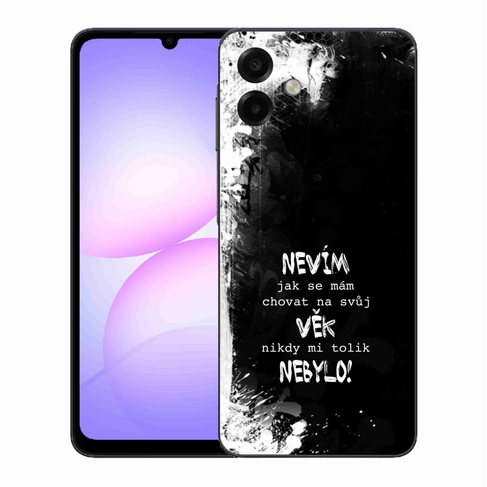 Gelový kryt mmCase na Samsung Galaxy A07 4G - vtipný text 14 černé pozadí