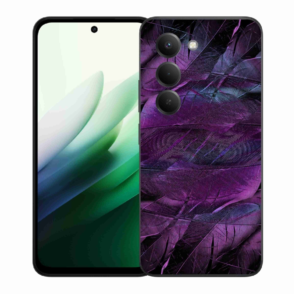 Gelový kryt mmCase na Xiaomi Redmi 15 5G (169mm) - fialová pírka