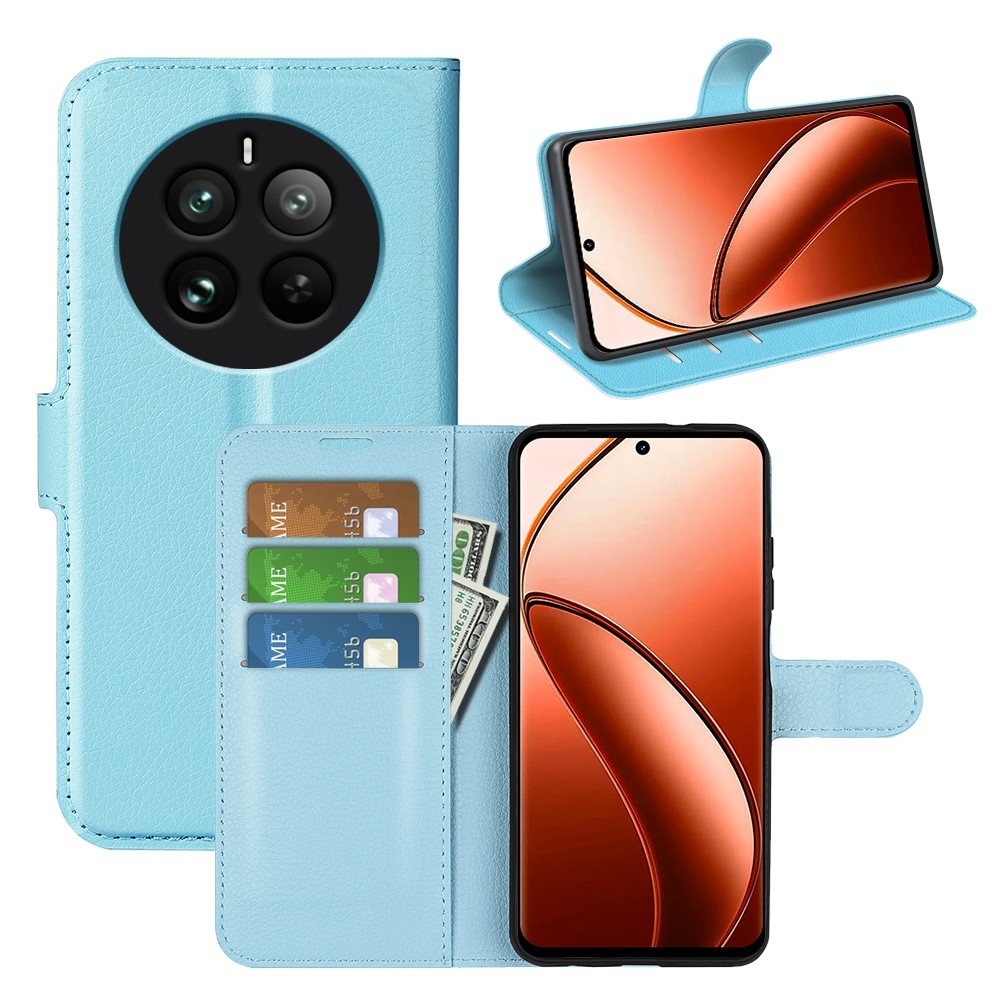 Litchi knížkové pouzdro na Realme 12 Pro 5G/12 Pro+ 5G - modré