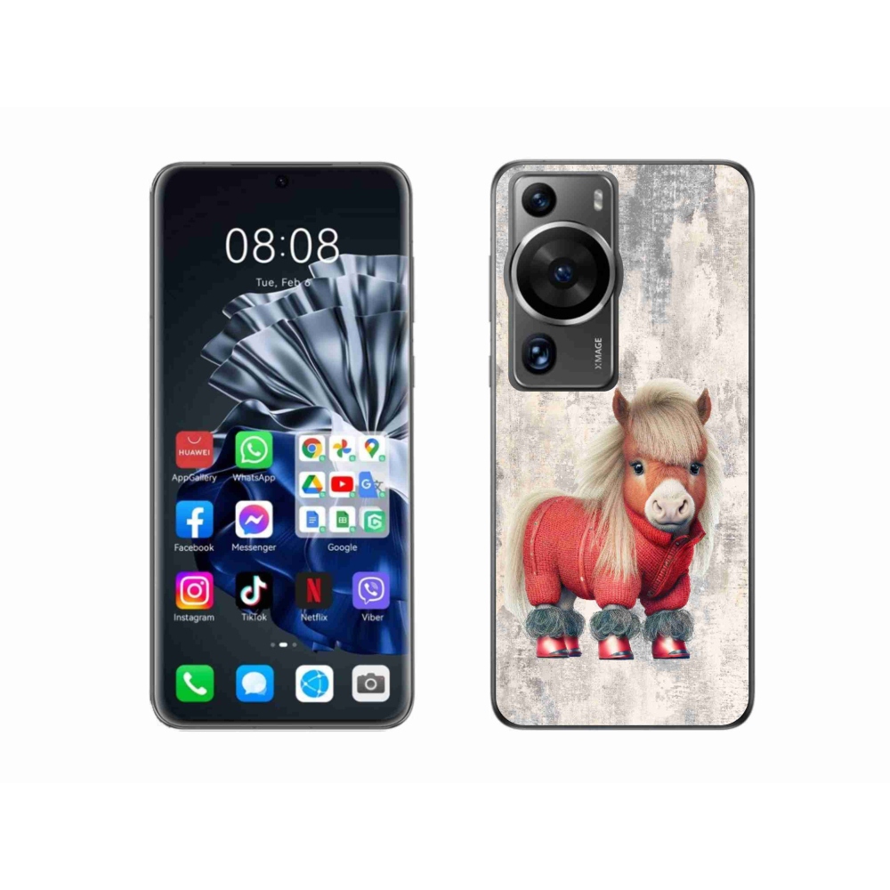 Gelový kryt mmCase na Huawei P60 Pro - poník ve svetru