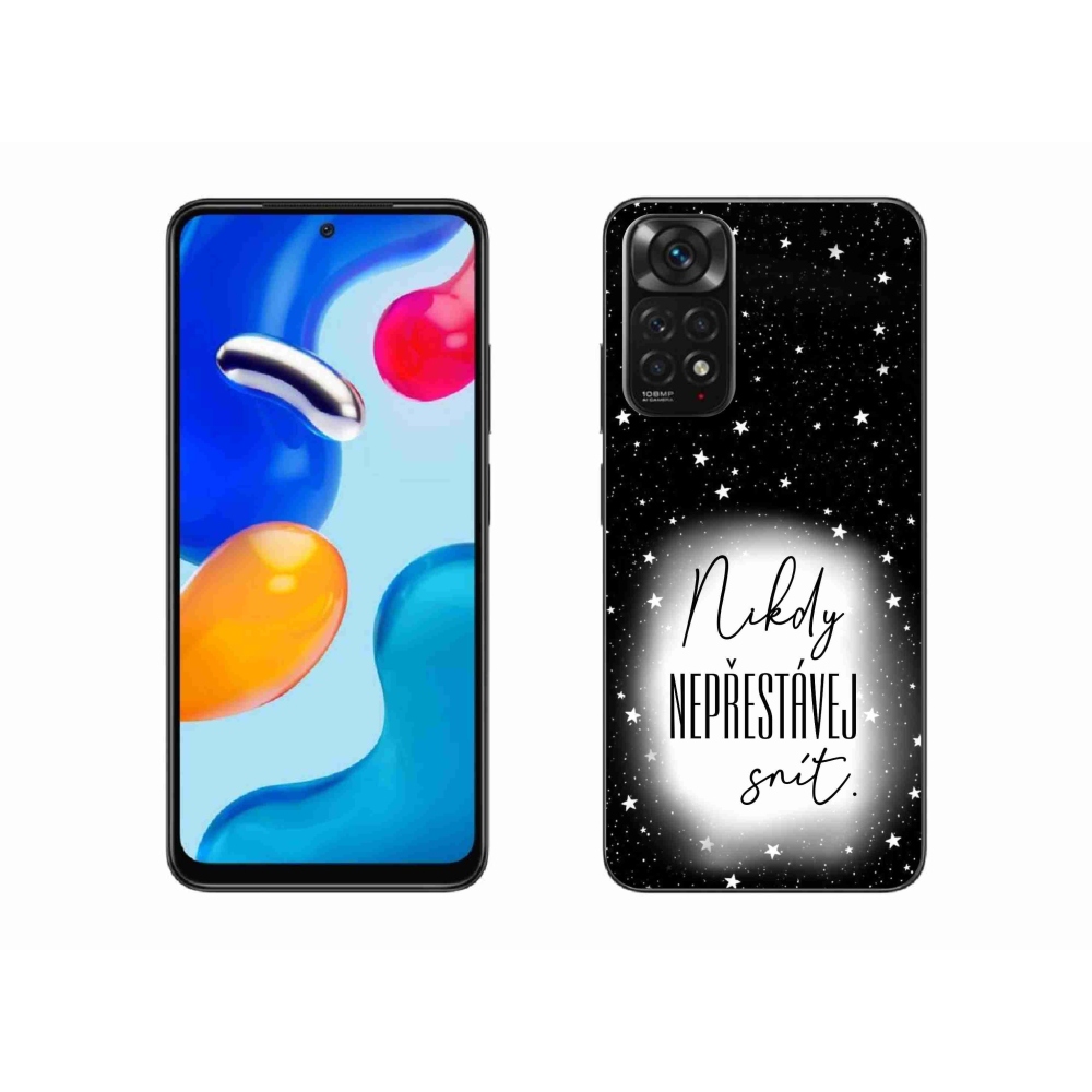 Gelový kryt mmCase na Xiaomi Redmi Note 11S 4G - citát 1 bíločerné pozadí