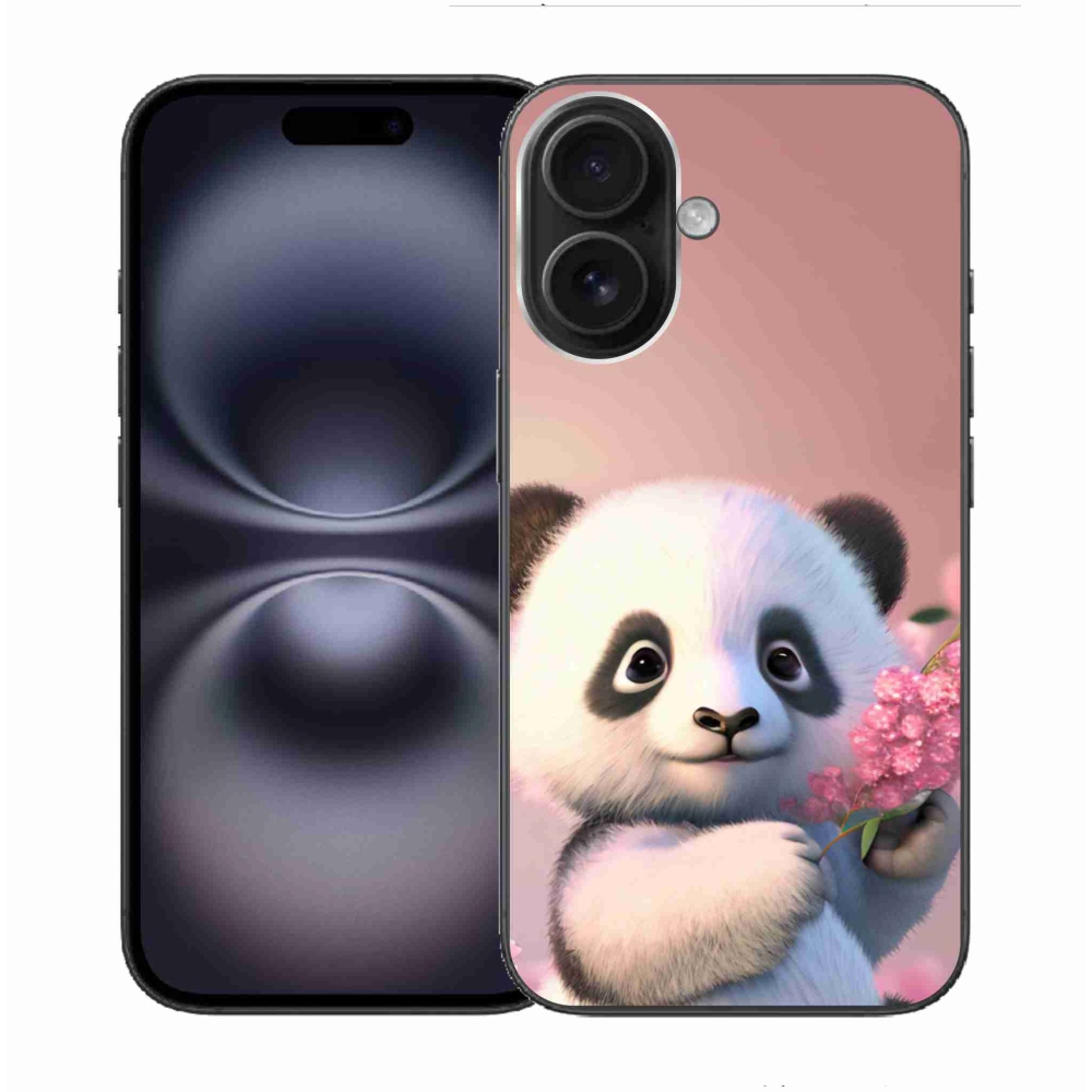 Gelový kryt mmCase na iPhone 16 - roztomilá panda