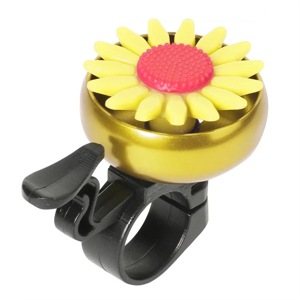 Dětský zvonek na kolo s motivem květiny - žlutý