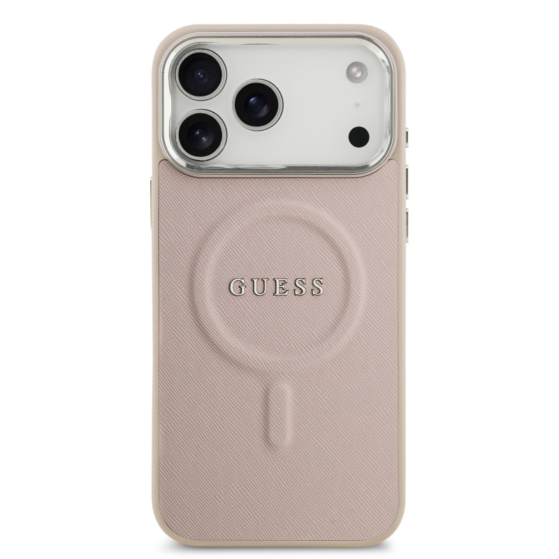 Guess PU Saffiano MagSafe Zadní Kryt pro iPhone 17 Pro Pink