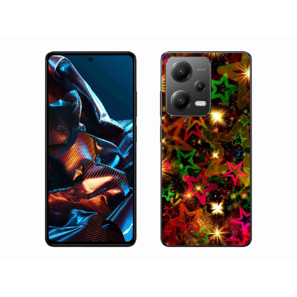 Gelový kryt mmCase na mobil Xiaomi Redmi Note 12 Pro 5G - barevné hvězdičky