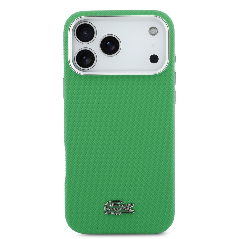 Lacoste Iconic Petit Pique Metal Logo MagSafe Zadní Kryt pro iPhone 17 Pro Max Green