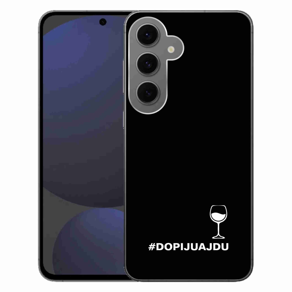 Gelový kryt mmCase na Samsung Galaxy S24 FE - vinný motiv černé pozadí
