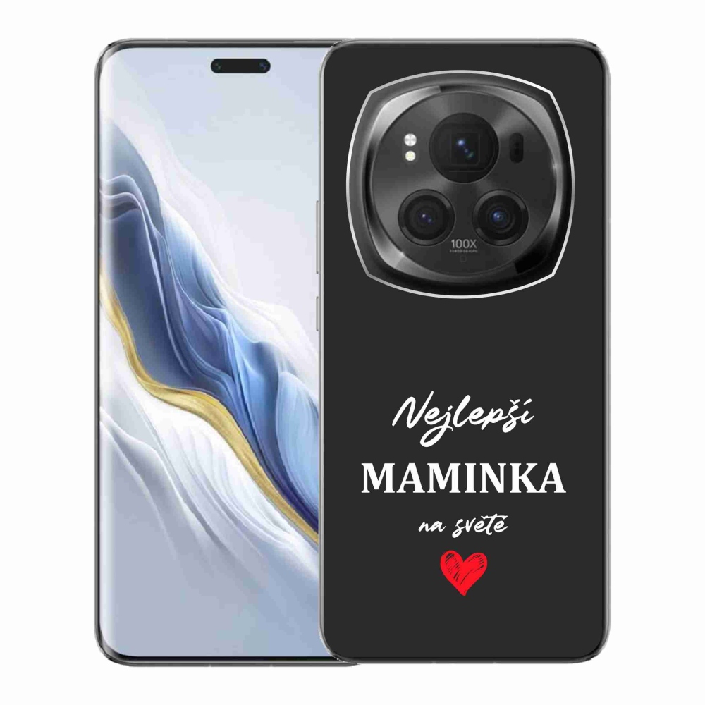 Gelový kryt mmCase na Honor Magic 6 Pro 5G - nejlepší maminka 1 černé pozadí